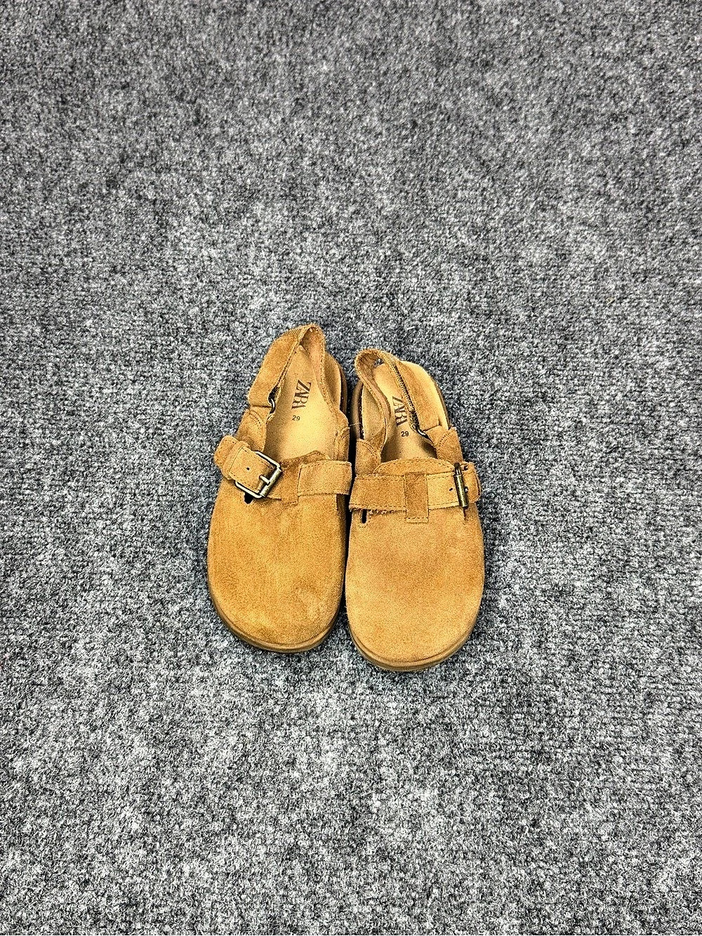 Zara Kids Suede Clogs Brown Sandals